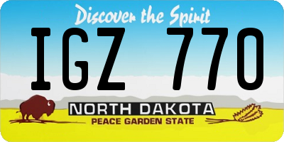 ND license plate IGZ770