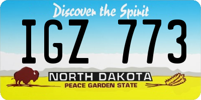 ND license plate IGZ773