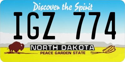 ND license plate IGZ774