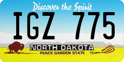ND license plate IGZ775