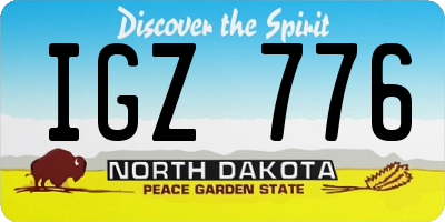 ND license plate IGZ776