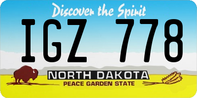 ND license plate IGZ778