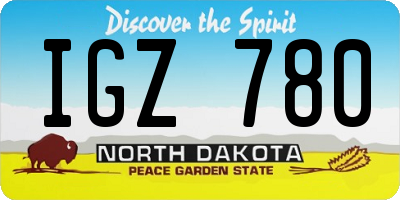 ND license plate IGZ780