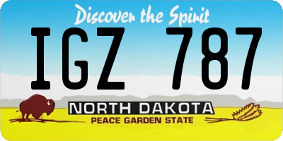 ND license plate IGZ787