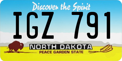 ND license plate IGZ791