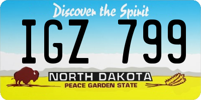 ND license plate IGZ799