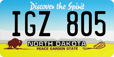 ND license plate IGZ805