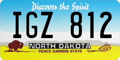 ND license plate IGZ812