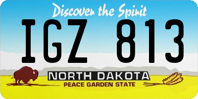 ND license plate IGZ813