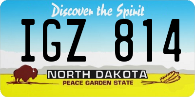 ND license plate IGZ814