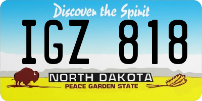 ND license plate IGZ818