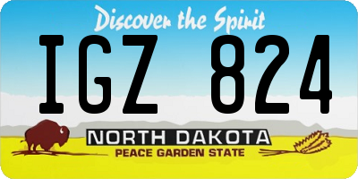 ND license plate IGZ824