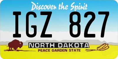 ND license plate IGZ827