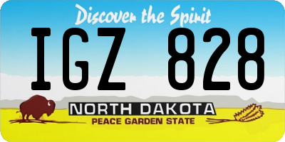 ND license plate IGZ828