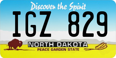 ND license plate IGZ829
