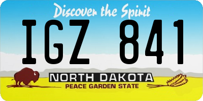 ND license plate IGZ841