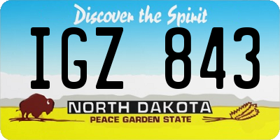 ND license plate IGZ843