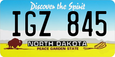 ND license plate IGZ845