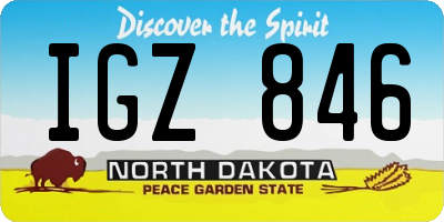 ND license plate IGZ846