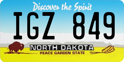 ND license plate IGZ849