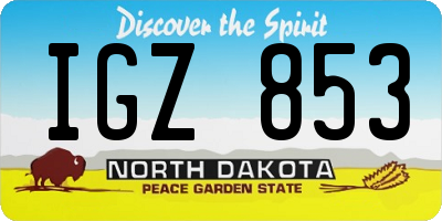 ND license plate IGZ853
