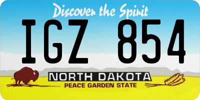 ND license plate IGZ854