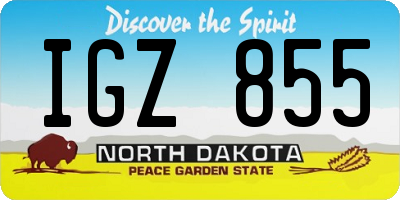 ND license plate IGZ855