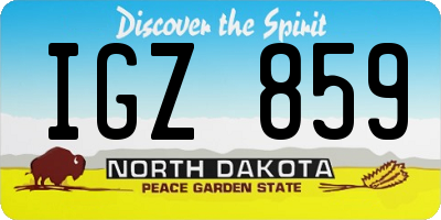 ND license plate IGZ859