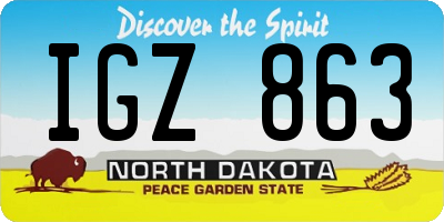 ND license plate IGZ863