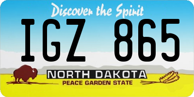 ND license plate IGZ865