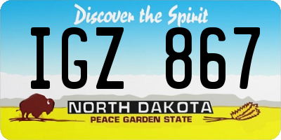 ND license plate IGZ867