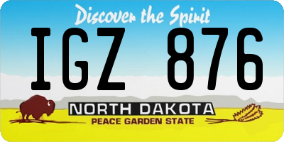 ND license plate IGZ876