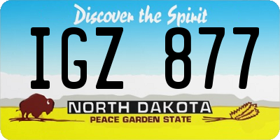 ND license plate IGZ877