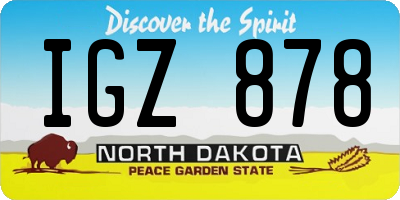 ND license plate IGZ878