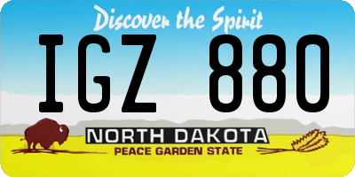 ND license plate IGZ880