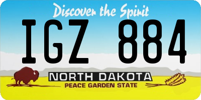 ND license plate IGZ884
