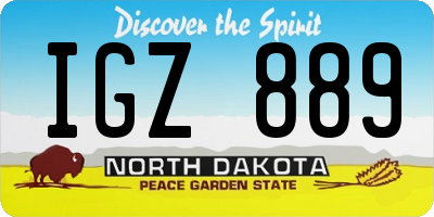 ND license plate IGZ889
