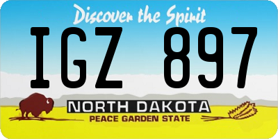 ND license plate IGZ897