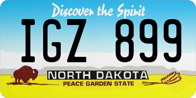 ND license plate IGZ899