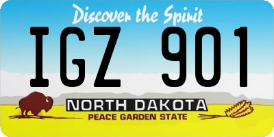 ND license plate IGZ901