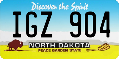 ND license plate IGZ904