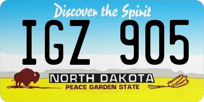 ND license plate IGZ905