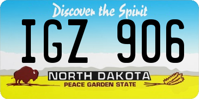ND license plate IGZ906