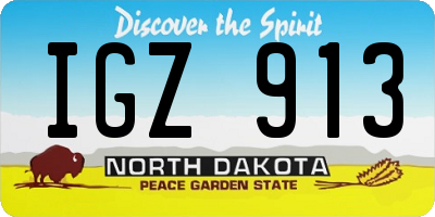 ND license plate IGZ913
