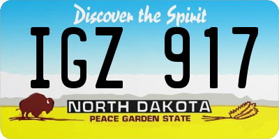 ND license plate IGZ917