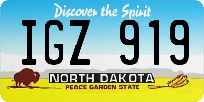 ND license plate IGZ919