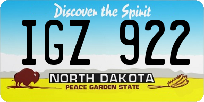 ND license plate IGZ922