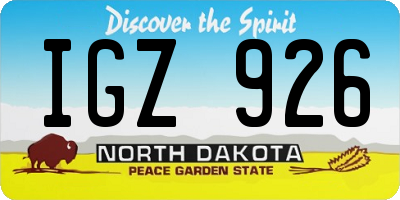 ND license plate IGZ926