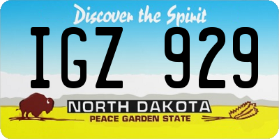 ND license plate IGZ929