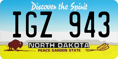 ND license plate IGZ943